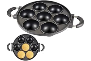 Cast Iron CookiePan, Round 7-Cup Non Stick Bakeware Mold for Muffins, Cake Pan with Handles, Nonstick Bakeware Tray Roasting 