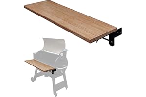 Iron Forge Tools 36.5x12 Wood Folding Grill Shelf Accessory - Charcoal Grill Accessories for Pellet Smoker Barbeque - Compatible with Traeger Pro 34, Pro 780, Ironwood 885 Series Texas Elite, Eastwood