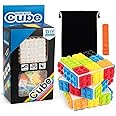 D-FantiX Building Brick Blocks 3x3x3 Speed Cube Toy, Build-On Brick 3D Magic Cube, Handheld Brain Teaser Puzzles Gift Ideas, Puzzle Building Cube Game for Kids Adults (Included Brick Separator)