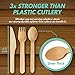 Rustic 210 Pack Disposable Wooden Cutlery Set 6.5