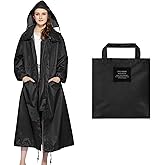 Nsyee Womens Long Raincoats Waterproof Rain Jacket Lightweight Breathable Hooded Windbreaker