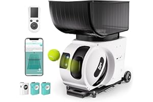 PONGBOT Tennis Ball Machine, APP and Remote Control, Custom Drills, 150 Ball Capacity, Max 80mph,8+ Hours of Endurance, Dual Motor for Topspin and Backspin, PACE S PRO