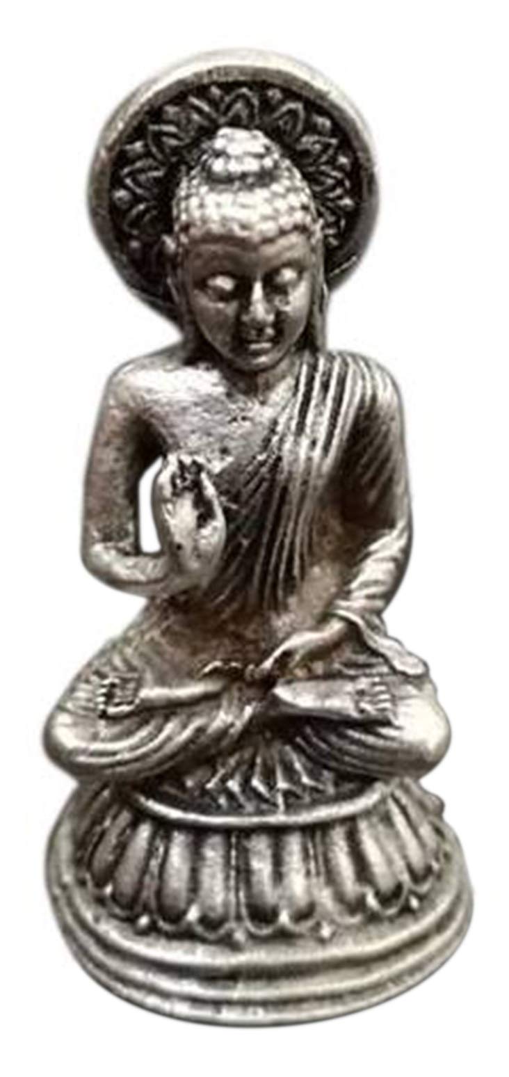 Eurofusioni Buddha miniature - Silver plated mini statue - Buddha lucky charm Statuette - h 1,29 in