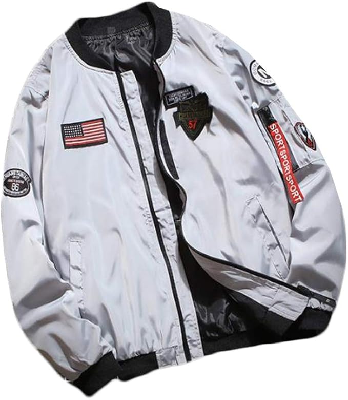 Amazon モリミ アウター メンズ フライトジャケット Ma 1 ブルゾン ワッペン ミリタリー ジャケット ジャンパー エムエーワン 春服コート 野球ユニフォーム 防寒 防風 春秋冬 厚いジャケット かっこいい ハンサム カジュアル コート ジャケット 通販