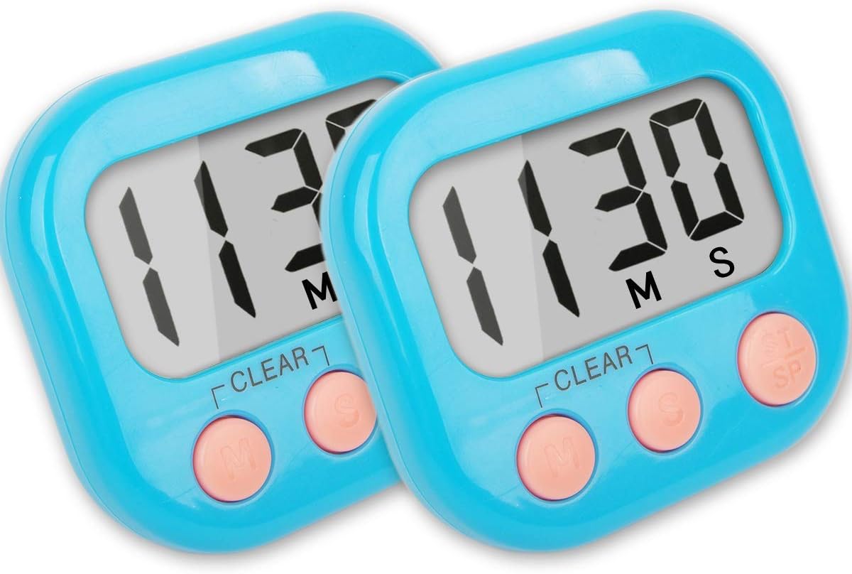 WXYLYF Kitchen Timers Loud Ring Digital Timers for Cooking Magnetic Shell Material Plastic 2 Pieces