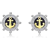 Nautical Earrings for Women 925 Sterling Silver Rudder Anchor Earrings Nautical Jewelry Gifts for Women