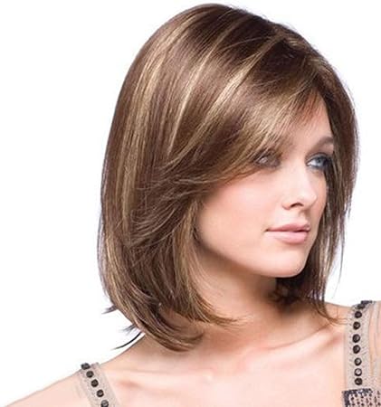 Amazon Co Jp ウィッグ 耐熱高温ワイヤー 12インチブラウングラデーションショートカーリーヘアウィッグヘッドウェア パーマ可能 髪染め 日常使用に最適 ドラッグストア