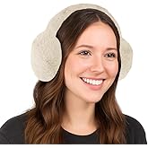 TZ Promise Fuzzy Faux Fur Earmuffs for Women – Winter Warm Foldable Fluffy Ear Muffs for Cold Weather Outdoor