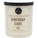 DW Home Birthday Cake Scented Candle for Home, 4 oz Mini Small Single Wick Candle Jar, Up to 12H Burn Time, Luxury Scented Candle for Relaxation, Gifting, Home Decor