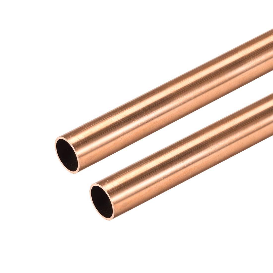 sourcing map Copper Round Tube, 8mm OD 0.5mm Wall Thickness 300mm Long Straight Pipe Tubing 2 Pcs