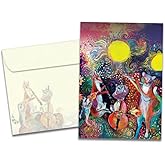 Tree-Free Greetings - Birthday Card - Artful Designs - 1 Card + Matching Envelope - Made in USA - 100% Recycled Paper - 5 x 7 - Animal Serenade (GO61532)