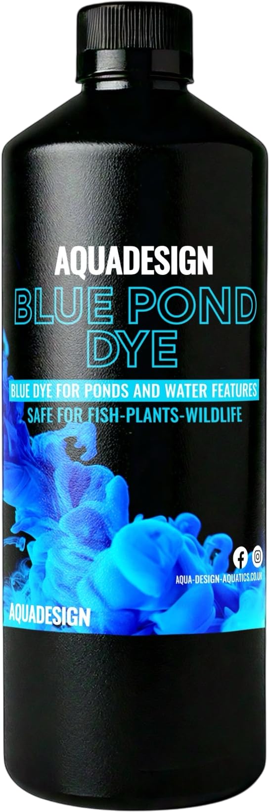 AquaDesign Blue Liquid Pond Dye 500ML For Ponds And Water Features TREATS 20,000L