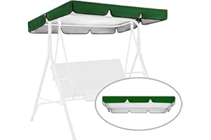 NSDAWALI Swing Canopy Replacement for Outdoor Patio Swing Chair 2/3 Seater Waterproof Porch Swing Seat Canopy Cover Garden Hammock Top Cover for Seat Furniture, Canopy only (Dark Green, 65x45×5.9 Inch)