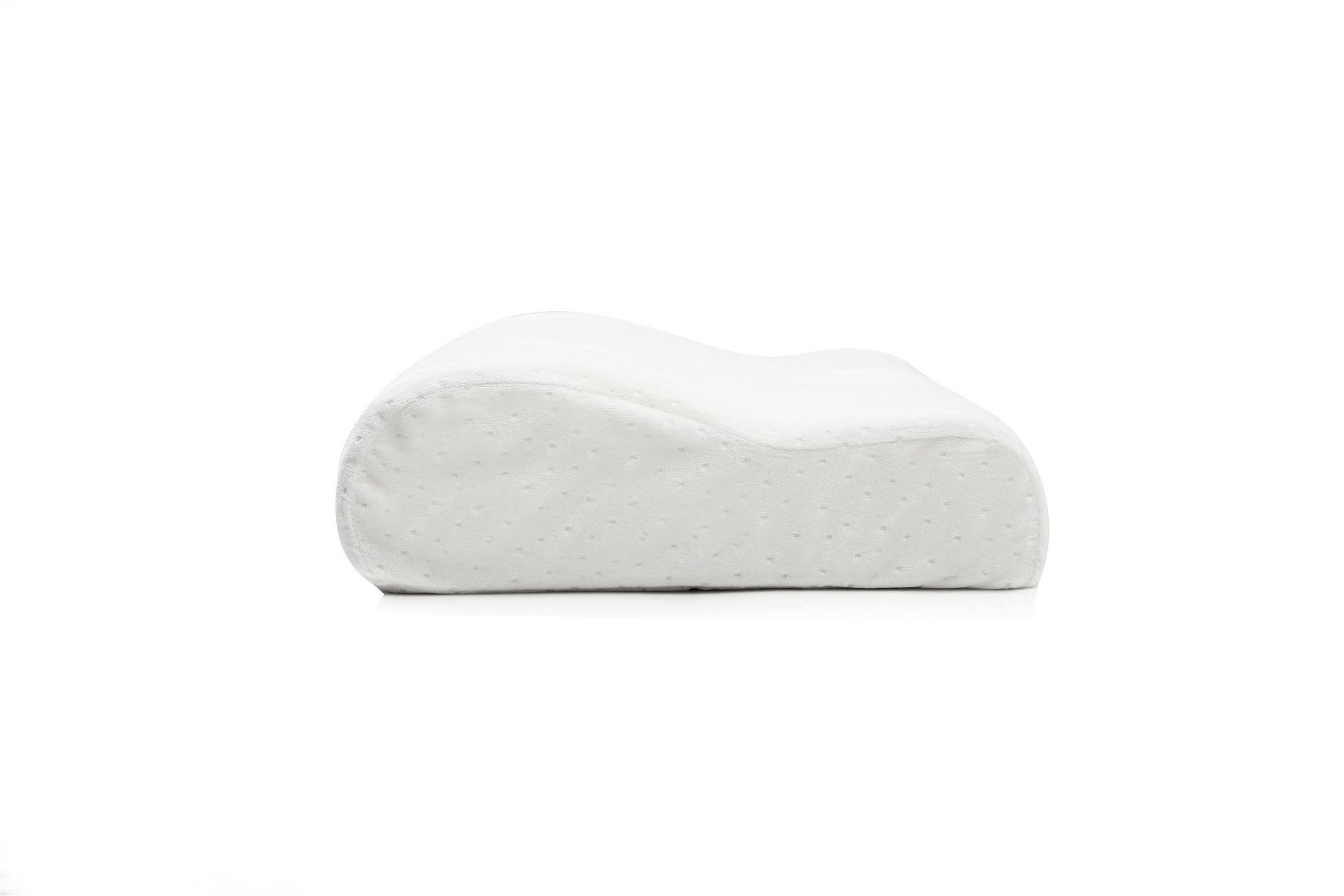 ZQ Memory Foam Therapeutic Design Cervical Bed Pillow Contour Pillow for Back and Side Sleepers (Standard)(White Memory Foam Bed Pillow)