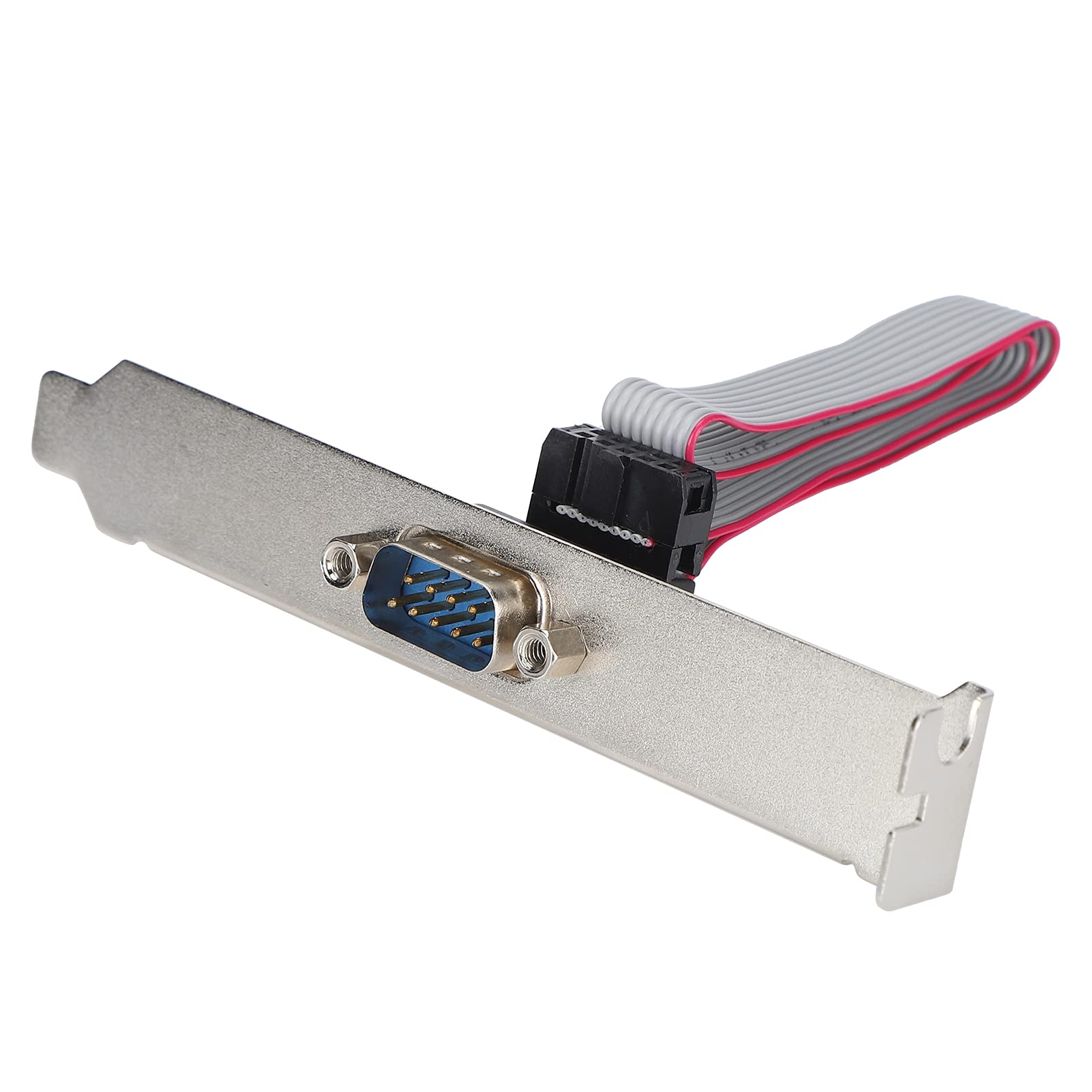 Topiky 1Port Serial Port Bracket to 9 Pin Header Cable Connector Adapter, Serial COM Port Adapter Baffle Motherboard Header Panel Mount Cable Serial Port Bracket