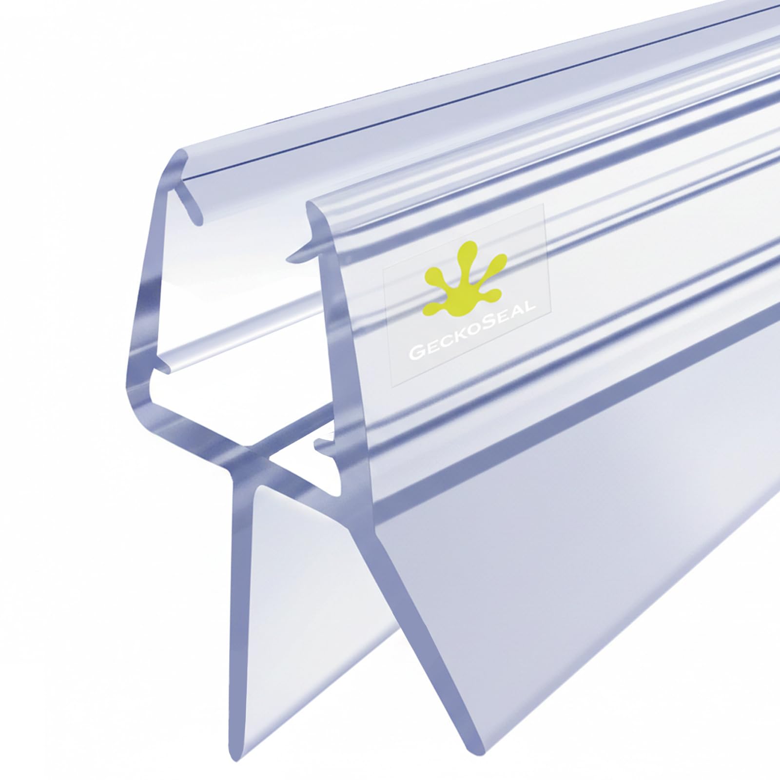 GECKOSEAL Shower Screen Seal Strip for 4-6mm Glass, Transparent Shower Door Seal Strip to 12mm Gap, Adjustable Shower Seal Strip Replacement with 90cm (1 Piece)