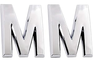 COBATA 2.75 Inch Adhesive House Numbers, Mailbox numbers, Street Door Numbers, Self-stick Address Signs for Apartments, Double Silver Letter M