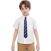Hi-Tie Boys Tie Pre-Tied Pocket Square Set Adjustable Kids Neckties Age 7-11 Years School UniForm Graduation