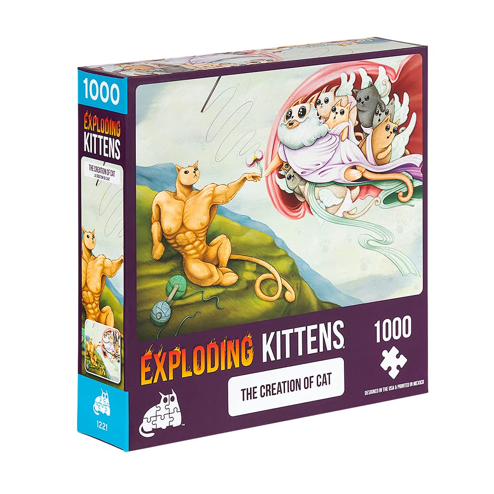 The Creation of Cat Jigsaw Puzzle by Exploding Kittens - 1000 Pieces Jigsaw Puzzle for Adults, Teens, and Kids - Cat Puzzle, Funny Puzzle, Art Puzzle