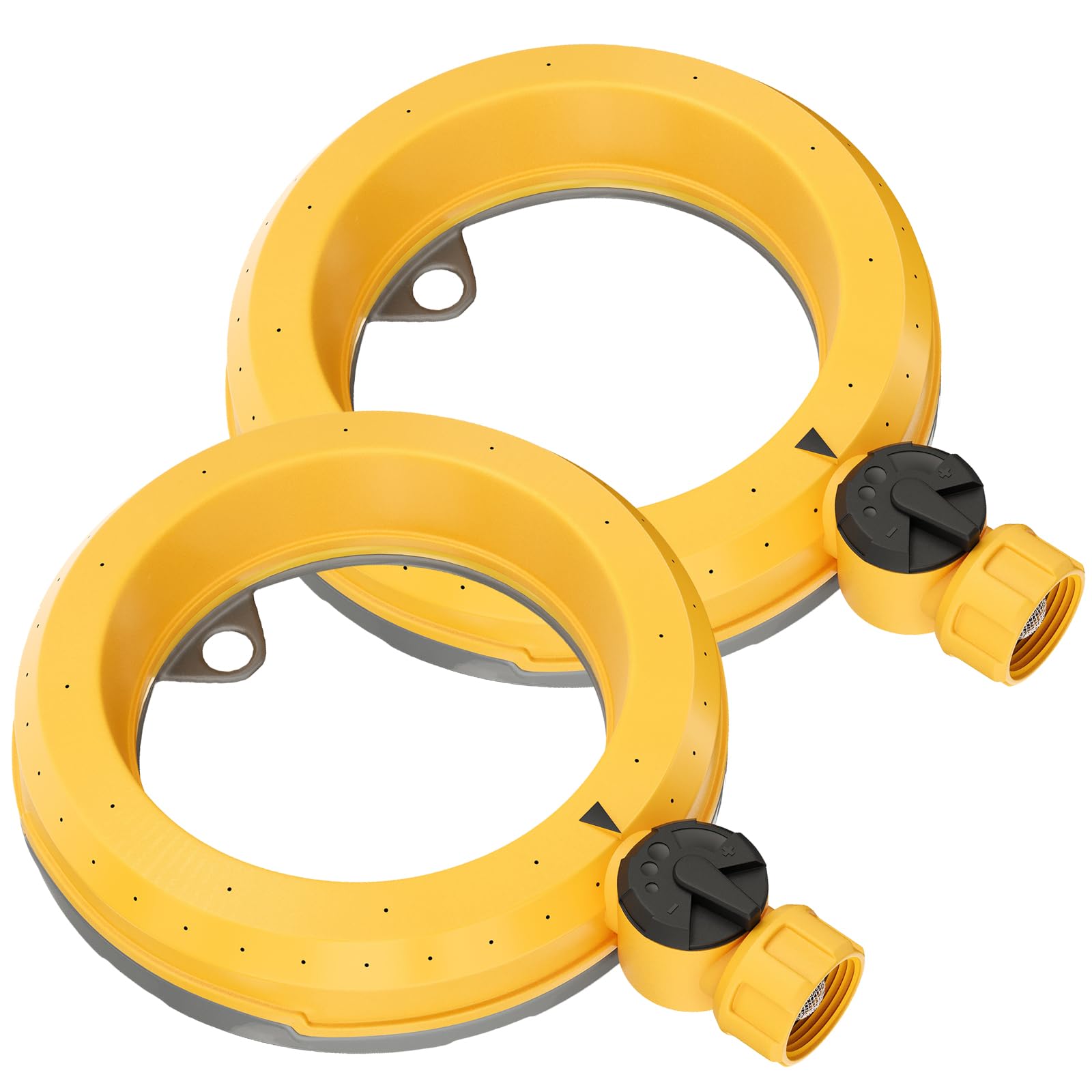 Photo 1 of FANHAO 2 Pack Ring Base Sprinkler for Yard, Automatic Garden Sprinklers for Small to Medium Areas, 360 Degree Round Lawn Sprinklers with Gentle Water Flow for Lawn Grass Patio Irrigation