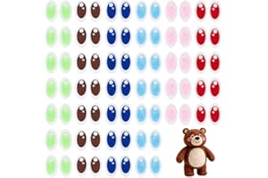 PH PandaHall 240 Pairs Felt Eyes for Crochet, 6 Colors Sew on Plush Animal Eyes 32x19mm Oval Stuffed Animal Eye Felt Craft Ey