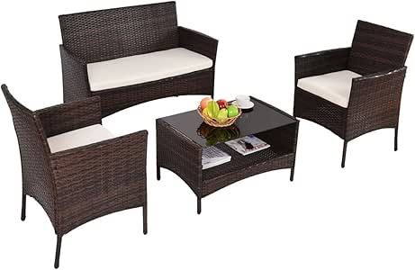 Amazon.com: Patio Furniture Sets Clearance Conversation 4 Piece