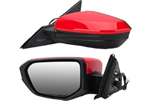 MOFOAP Driver Side View Mirror Compatible With 2016 2017 2018 2019 2020 2021 Honda Civic Coupe Sedan Hatchback,Mirror with Power Glass,Non-Heated,Manual Folding(Red)