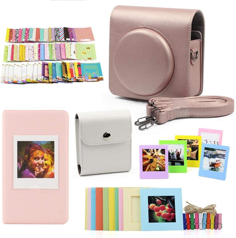 Betteros Camera Case for SQ6 Fujifilm Instax Accessories Bundle, 5 Items with Case, Album, Border Stickers, Clip and Frame Protective Case for Fujifilm Instax SP-3 Camera