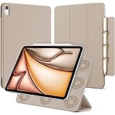 Dwopar for iPad Air 13 inch M3/M2 Case (2025/2024,Model NO.A2898/A2899/A2900), Auto Sleep/Wake and Magnetic Closure, Slim Trifold Stand Case, PU Leather Cover, Support Apple Pencil Pro, Oat Coffee