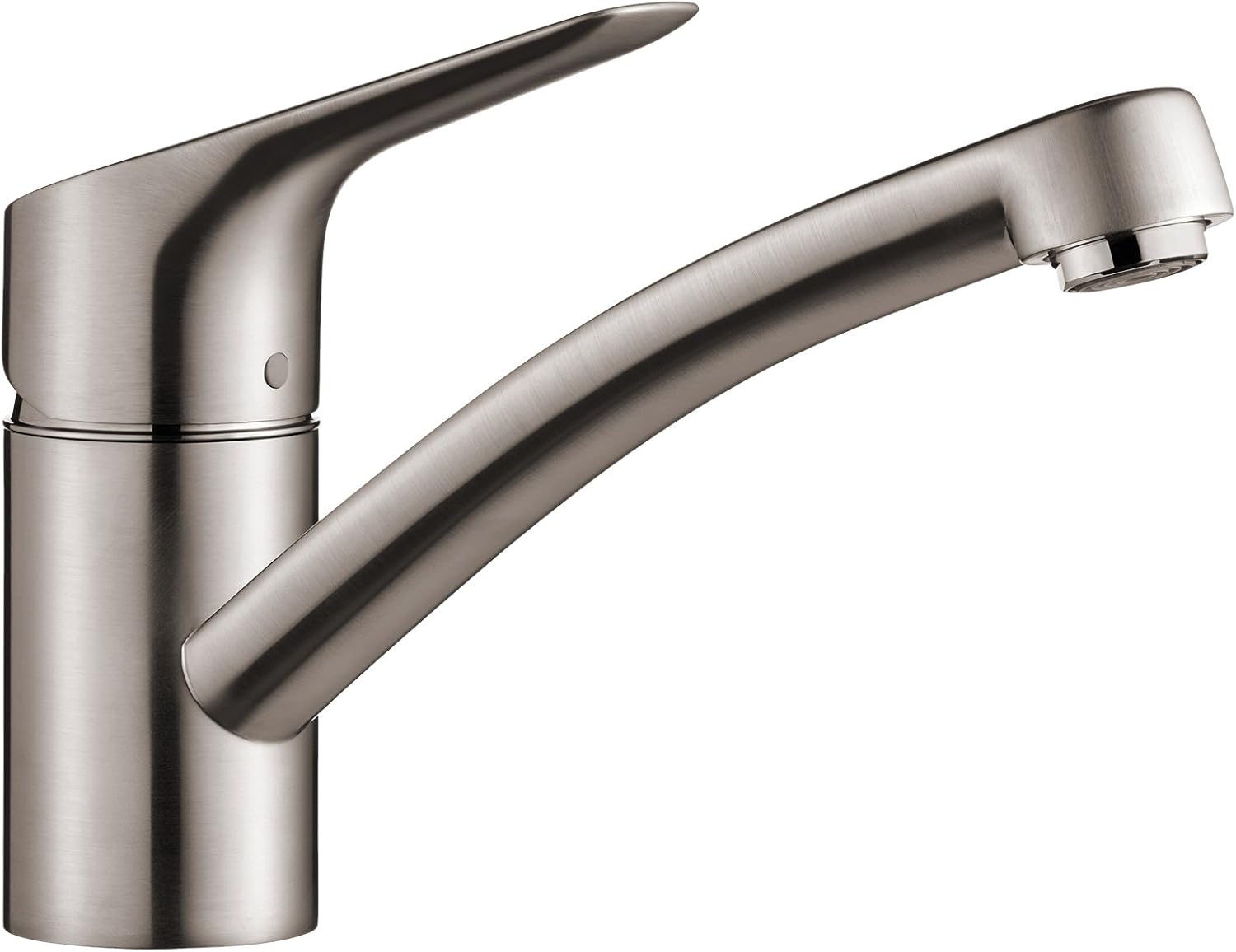 Hansgrohe 13860000 Mysport S Sink Mixer for Kitchen Sinks with 360 ° pivoting Nozzle, Grey, 13860800, Gebürsteter Stahl, Norme