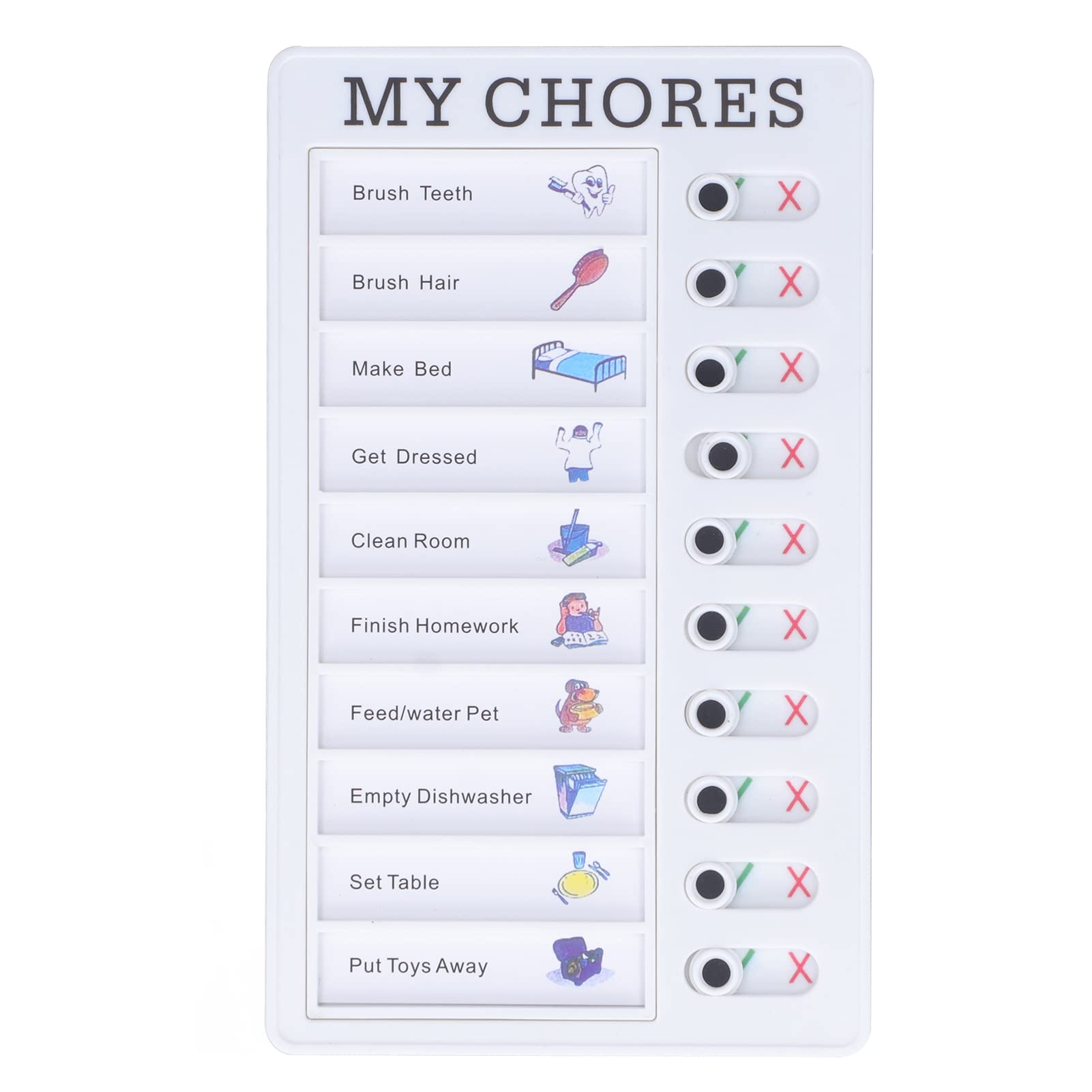 Chore Checklist Board, Chore Chart for Multiple Kids, Portable Detachable Behavior Chart for Kids, Easy to Install, Feel Comfortable PVC Kids Chore Chart, for Kids Adults Home Travel Reminder Tool
