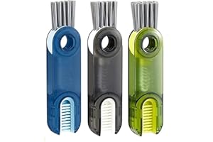 3 Pcs 3 in 1 Cleaning Brush,3 in 1 Bottle Cup Lid Detail Brush,Multi-Functional Cup Lid Crevice Cleaning Tools,Clean Brushes 