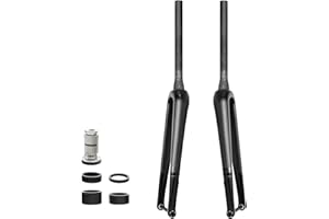 Exceedhub 700C Carbon Fiber MTB Front Fork, Road Bike Fork Disc Brake, QR 9mm*100mm/Thru Axle 12mm*100mm, Gravel Fork Tapered Tube Superlight Mountain Bike Front Forks