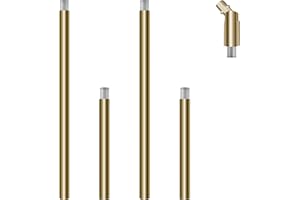 MAYOMAJO M10 Threaded Extension Poles Lighting Fixture Downrods Stems & 180 Degrees Sloped Ceiling Adapter Kits for Pendant Light, Island Lighting, Chandeliers (Brass)