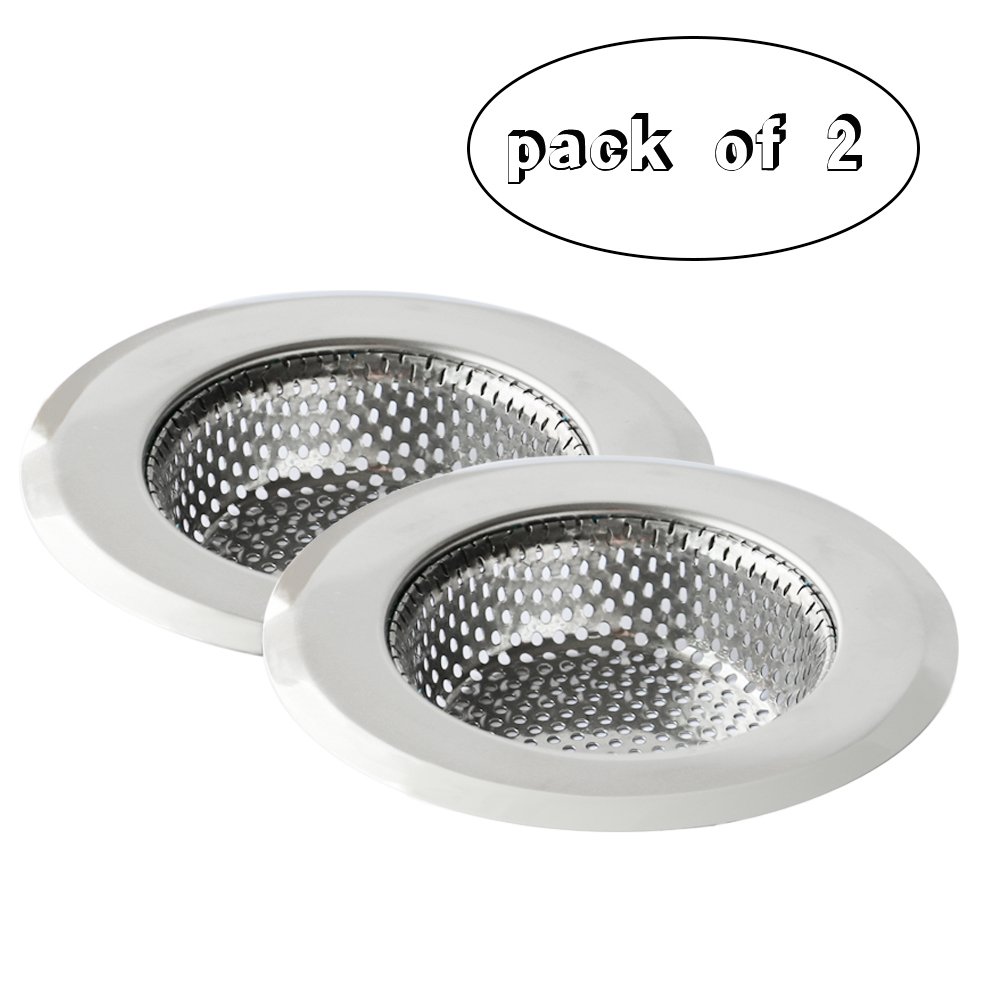 Supmaker Stainless Steel Kitchen Sink Strainer Plughole Filter Sink Plug Waste Stopper Pack of 2