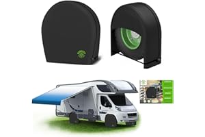 AIBILEY RV Tire Covers Sets of 2,Wheel Tire Covers for Trailers Travel Camper Truck SUV Van,Heavy Duty 600D Polyester,Waterproof Sun Rain Snow Protector,Universal Fits Tire Diameters 26-29Inch,Black