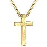 P.BLAKE Soccer Cross Necklace for Boys Men, Stainless Steel Cross Pendant Chain 16/18/20/22/24 Inches Soccer Accessories Religious Valentine's Day Sports Jewelry Gifts