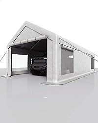 GarveeLife 13x25 Ft Carport with 10 Sandbags, Car