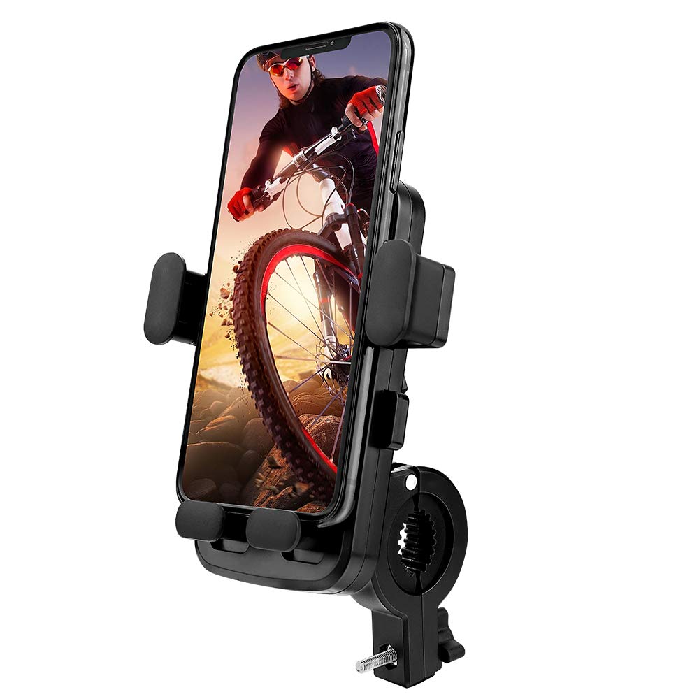 UIHOL Bicycle Mobile Phone Holder 360° Rotating Universal Motorcycle Mobile Phone Holder for iPhone X/8/7/6, Samsung Galaxy Huawei Mobile Phone with 4.7-6.8 Inch Smartphone