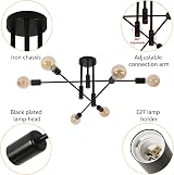 Comely Modern Sputnik Chandelier 6-Lights E27 Black Ceiling Light view 5