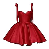 Homecoming Dress Satin Short Prom Dresses 2025 Red