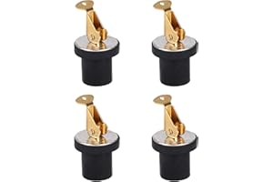 4pcs Boat Plugs 3/4in, Brass Boat Bait Well Drain Plug with Rubber Snap Lock for Yacht Kayak Fishing Bait Tank Livewell & Mar