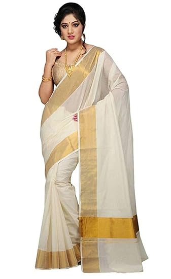 selvamani tex cotton kerala kasavu zari saree with blouse
