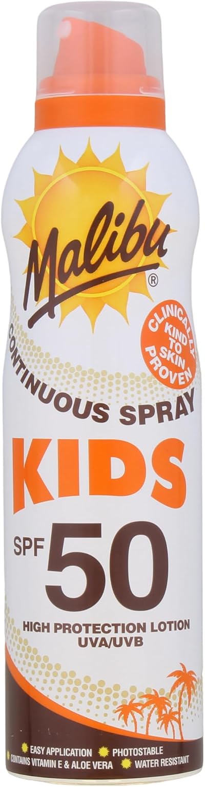Malibu Kids SPF 50 Continuous Lotion Spray 175ml Sun Protection