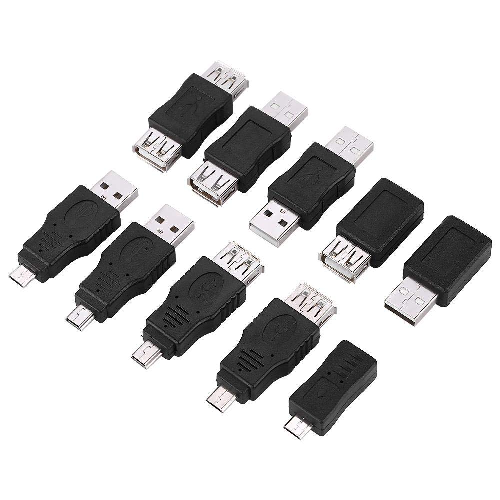 Bewinner 10 Pack USB2.0 Adapters Multiple Micro/Mini Female Male Converter Connectors USB Male to Female Adapter, USB to USB Adapters