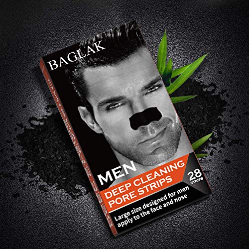 BAGLAK Blackhead Remover Pore Strips , 28 Men Charcoal Nose Strips for Blackhead Removal Oily Skin - Thumbnail 6