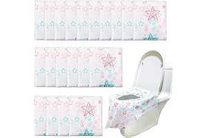 Homgaty 20 Pack Toilet Seat Covers Disposable, Extra Large XL Portable Potty Seat Covers for Kids and Toddler Potty Training or Home Travel Public Toilet Use(with Stick Tape,Individually Wrapped)
