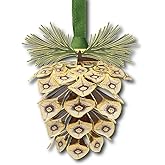 Beacon Design Sylvan Pinecone Hanging Ornament, Solid Brass, 2.25" x 2.25", Nature-Inspired Woodland Décor, Hand-Assembled in USA