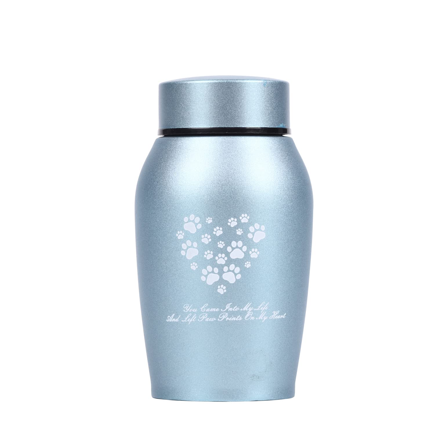 Paw Print Pet Memorial Urn for Dog and Cat Ashes - Small, Blue