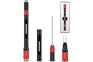 Demcigar 4-in-1 Cigar Punch Multitool Set,Stainless Steel Dual Size Cigar Hole Opener(8mm/11mm) with Enhancer Cutter Sharp Cigar Draw and Twin Nubber(Black&Red)